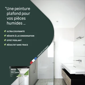 Peinture plafond blanc LUXENS Satiné Pièce humide 2.5L