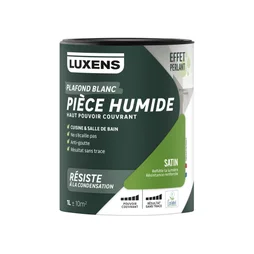 Peinture plafond blanc LUXENS satin Pièce humide 1L