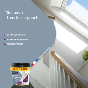 Peinture mur, plafond, boiserie blanc velours LUXENS Couvrant 10L+20% grat