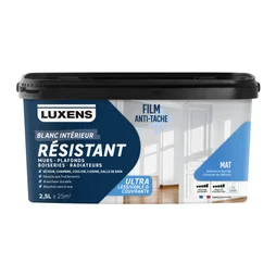 Peinture mur, plafond, boiserie blanc mat LUXENS Résistant 2.5L