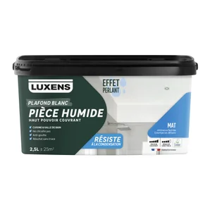 Peinture plafond blanc LUXENS mat Pièce humide 2.5L