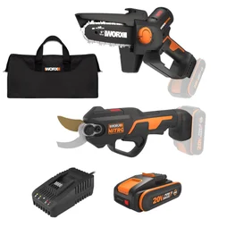 Pack mini-élagueuse + sécateur WORX 20V WG907E