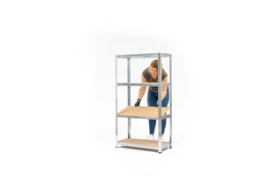 Etagère acier galvanisé AVASCO, 175 kg, 4T, H.148 x l.80 x P.40 cm