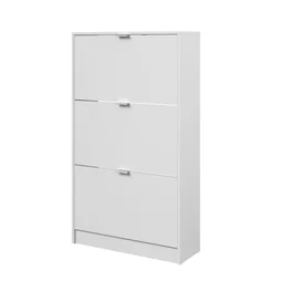 Meuble à chaussures blanc 18 paires H.120.4 x l.68.9 x P.24.9 cm