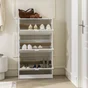 Meuble à chaussures blanc 18 paires H.120.4 x l.68.9 x P.24.9 cm