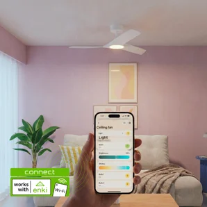 Ventilateur de plafond aruba+ d112cm led 2200lm cct/dim blanc inspire