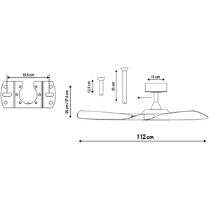 Ventilateur de plafond aruba+ d112cm led 2200lm cct/dim blanc inspire