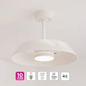 Ventilateur de plafond LED connecté, Cadix D.91cm, INSPIRE, blanc, compatible ENKI
