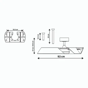 Ventilateur de plafond LED connecté, Cadix D.91cm, INSPIRE, blanc, compatible ENKI