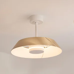Ventilateur de plafond LED connecté, Cadix, D.91 cm, INSPIRE, bois, compatible ENKI