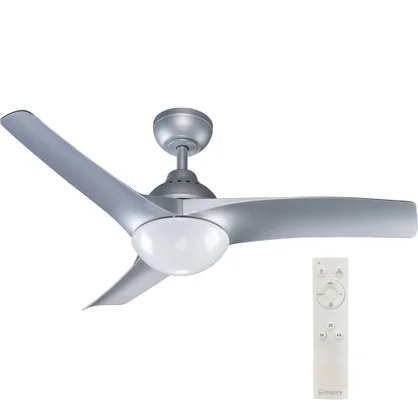Ventilateur de plafond aruba 2xe27 d112cm argent inspire