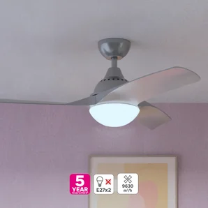 Ventilateur de plafond aruba 2xe27 d112cm argent inspire