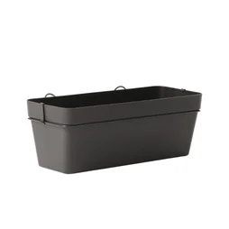 Jardière soucoupe accro anthracite 50cm - GEOLIA
