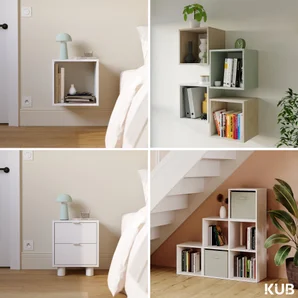 Etagere 1 case spaceo kub blanc h36.1xl36.0xp31.7cm