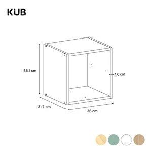 Etagere 1 case spaceo kub blanc h36.1xl36.0xp31.7cm