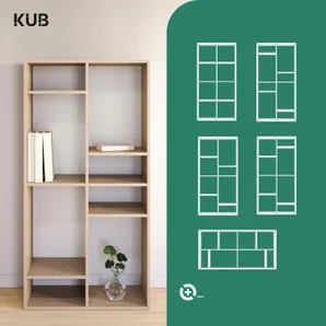 Etagere 2x4 cases spaceo kub chene h70.5xl70.4xp31.7cm