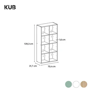 Etagere 2x4 cases spaceo kub chene h70.5xl70.4xp31.7cm