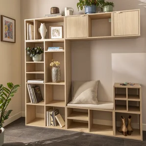 Etagere 2x4 cases spaceo kub chene h70.5xl70.4xp31.7cm