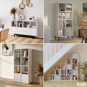 Etagere 2x4 cases spaceo kub blanc h70.5xl70.4xp31.7cm