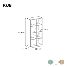 Etagere 2x4 cases spaceo kub blanc h70.5xl70.4xp31.7cm