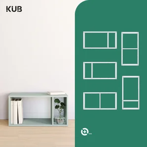 Etagere 2 cases spaceo kub vert sauge h36.1xl36.0xp31.7cm