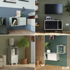 Etagere 2 cases spaceo kub vert sauge h36.1xl36.0xp31.7cm