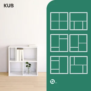 Etagere 2x2 cases spaceo kub blanc h70.5xl70.4xp31.7cm