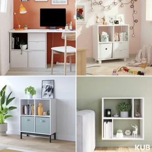 Etagere 2x2 cases spaceo kub blanc h70.5xl70.4xp31.7cm