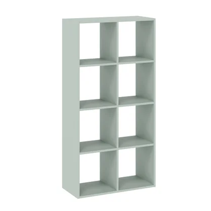 Etagere 2x4 cases spaceo kub vert sauge h139.3xl70.4xp31.7cm