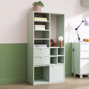 Etagere 2x4 cases spaceo kub vert sauge h139.3xl70.4xp31.7cm