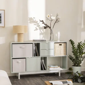 Etagere 2x4 cases spaceo kub vert sauge h139.3xl70.4xp31.7cm