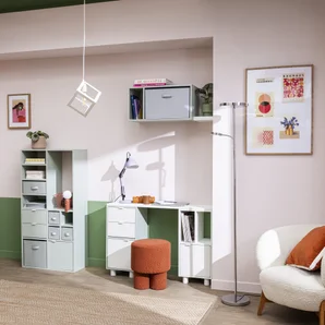 Etagere 2x4 cases spaceo kub vert sauge h139.3xl70.4xp31.7cm