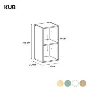 Etagere 2 cases spaceo kub chene h36.1xl36.0xp31.7cm