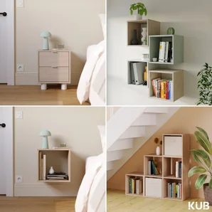 Etagere 1 case spaceo kub chene h36.1xl36.0xp31.7cm