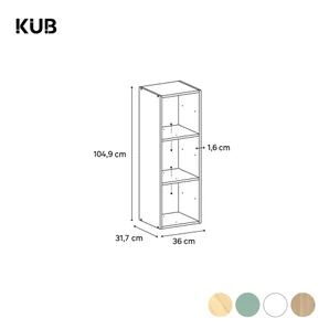 Etagere 3 cases spaceo kub chene h36.1xl36.0xp31.7cm