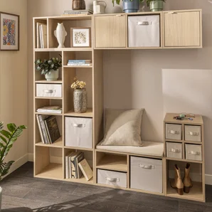 Etagere 3 cases spaceo kub chene h36.1xl36.0xp31.7cm