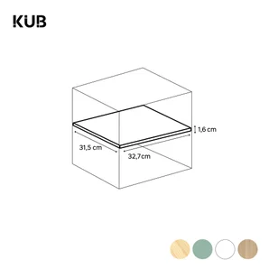 Tablette spaceo kub chene l32.7xp31.5cm