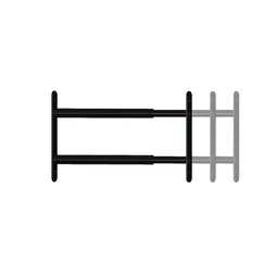 Grille défense télescopique 2 barreaux 90 a 170 cm noir