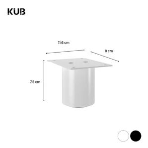 Lot de 2 pieds de meuble STANDERS fixe cylindrique, acier époxy Ht. maxi 75.0 x l.116.0 cm