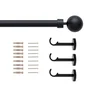 Kit de barres à rideaux d25/28 extensible 210/385cm métal noir mat INSPIRE