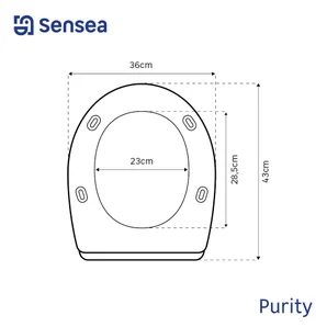 Abattant wc bois compresse purity frein de chute declip gris sensea