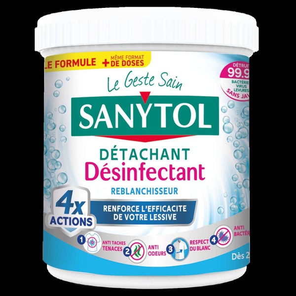 Détachant désinfectant blanchisseur de textile poudre 450 gr SANYTOL