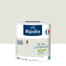 Peinture meuble et objet, RIPOLIN, blanc champagny 0.5l