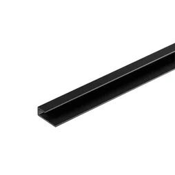 Profilé lisse aluminium peint noir satiné ARTENS, H.10 x l.8.4 x Ep.1.6 mm, L.2.