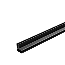 Profilé lisse aluminium peint noir satiné ARTENS, H.12 x l.12 x Ep.1.6 mm, L.2.6