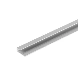 Profilé lisse aluminium anodisé argent satiné ARTENS, H.10 x l.8.4 x Ep.1.6 mm