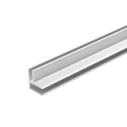 Profilé lisse aluminium anodisé argent satiné ARTENS, H.12 x l.12 x Ep.1.6 mm