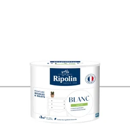 Peinture meuble et objet, RIPOLIN, blanc 0.25l