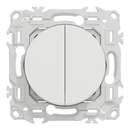 Double interrupteur va-et-vient ou poussoir Odace, SCHNEIDER ELECTRIC, blanc