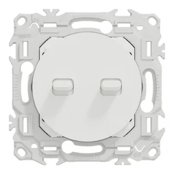Double interrupteur va-et-vient/pouss. à levier Odace, SCHNEIDER ELECTRIC, blanc